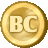 Original gold BC icon from the 2009 Bitcoin client
